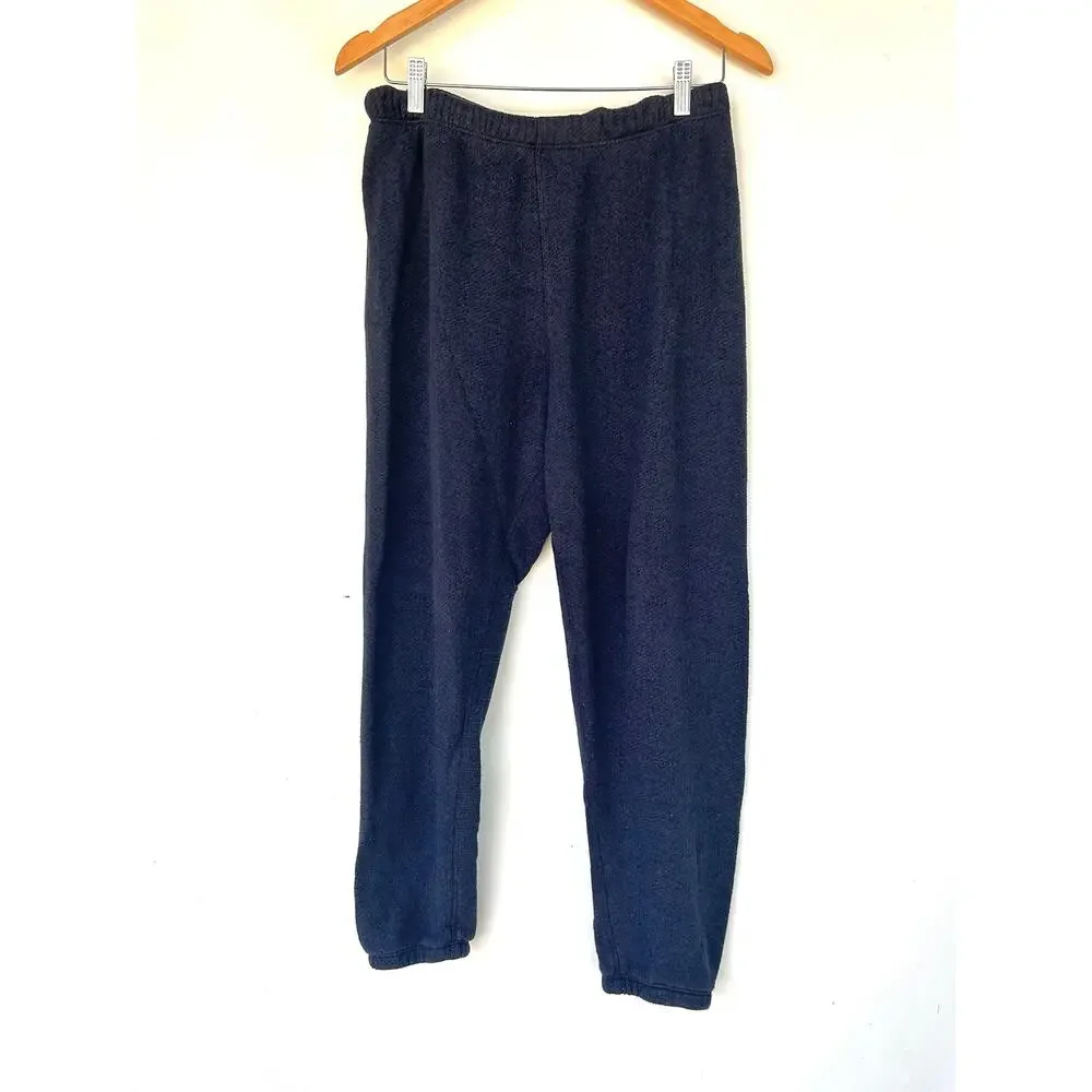 Jenni Kayne Saturday Sweatsuit Sweatshirt Joggers Pants Large Navy Blue Large